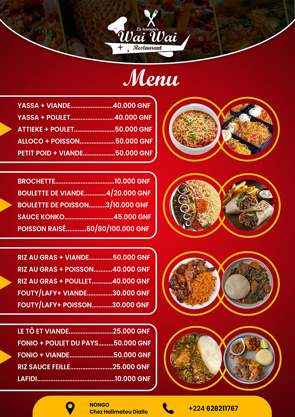 Menu 2 Restaurant Wai-Wai